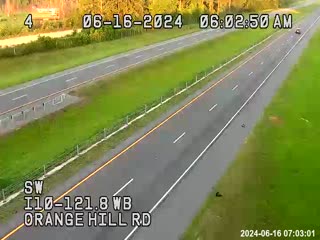 Traffic Cam I-10-MM 121.8WB-Orange Hill Rd